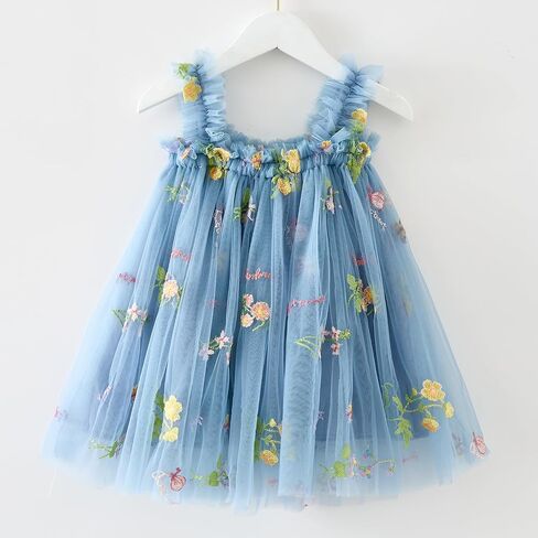 Baby Girls Tutu Dress Summer Sleeveless Embroidery Tulle Dresses Size 6M-5T in Saudi Arabia
