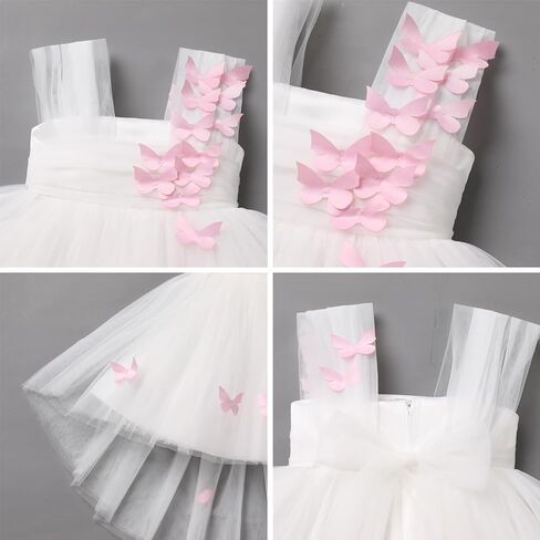 Toddler Baby Flower Girls Sequins Bowknot High Low Tutu Dress Petal Lace Princess Pageant Wedding Birthday Party Dress in Saudi Arabia