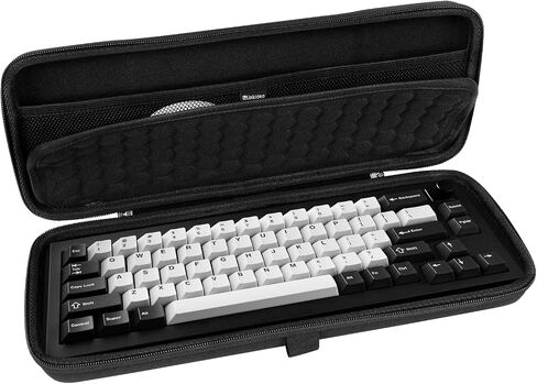 Linkidea Hard Travel Case for Compact 65% Keyboard Knob, Computer 68 Key Wireless/Wired Keyboard Carrying Storage Box Bag, Compatible with Keychron Q2 V2 Corsair K65 PRO ASUS ROG Falchion NX 65% in Saudi Arabia