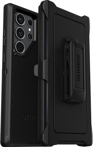 OtterBox Galaxy S23 Ultra (فقط) - حافظة سلسلة Defender - أسود - متين ومتين - مع حماية للمنافذ - تتضمن حامل مشبك الحافظة - عبوة غير مخصصة للبيع بالتجزئة in Saudi Arabia