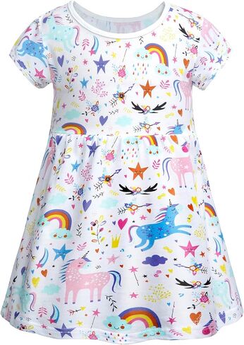 Toddler Dress Cotton Casual Short Sleeve Swing Sundress Little Girl Birthday Party Summer Playwear Dresses in Saudi Arabia