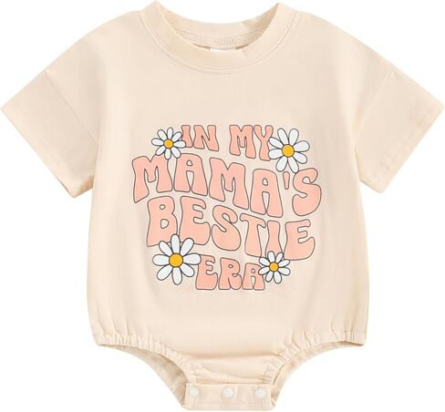 Newborn Baby Girl Summer Romper Clothes Letter&Flower Print Short Sleeve Jumpsuit Bodysuits Infant Outfits in Saudi Arabia