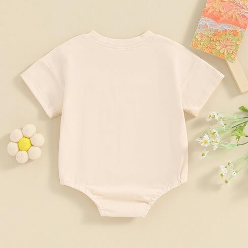 Newborn Baby Girl Summer Romper Clothes Letter&Flower Print Short Sleeve Jumpsuit Bodysuits Infant Outfits in Saudi Arabia
