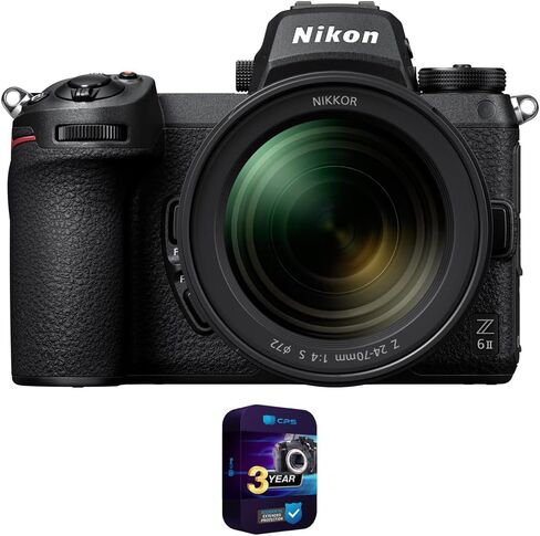 كاميرا نيكون 1663 Z6II بدون مرآة بإطار كامل FX مع مجموعة عدسات NIKKOR Z مقاس 24-70 مم f/4 S مع حزمة حماية محسنة CPS لمدة 3 سنوات in Saudi Arabia