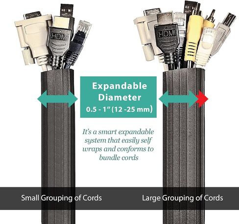 UTW-FCW12-BK 12-Feet Flexi Cable Wrap, Black in Saudi Arabia