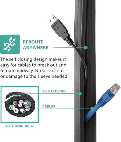 UTW-FCW12-BK 12-Feet Flexi Cable Wrap, Black in Saudi Arabia