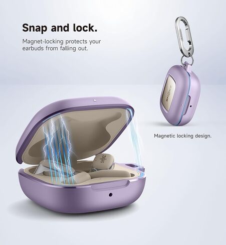 غطاء حافظة SHOKZ OpenFit من SURITCH، حافظات مغناطيسية مقاومة للصدمات لسماعات أذن SHOKZ OpenFit مفتوحة الأذن، سماعات رأس بلوتوث لاسلكية حقيقية، غطاء واقٍ مع قفل غطاء مغناطيسي وحلقة تسلق، أرجواني in Saudi Arabia