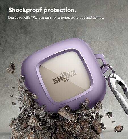 غطاء حافظة SHOKZ OpenFit من SURITCH، حافظات مغناطيسية مقاومة للصدمات لسماعات أذن SHOKZ OpenFit مفتوحة الأذن، سماعات رأس بلوتوث لاسلكية حقيقية، غطاء واقٍ مع قفل غطاء مغناطيسي وحلقة تسلق، أرجواني in Saudi Arabia