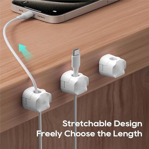 3Pack Cable Clips, JIYHF Cord Organizer for Desk, Wire Organizer, Phone USB Charger Holder, Management Wall Car Desktop Nightstand(Black) in Saudi Arabia