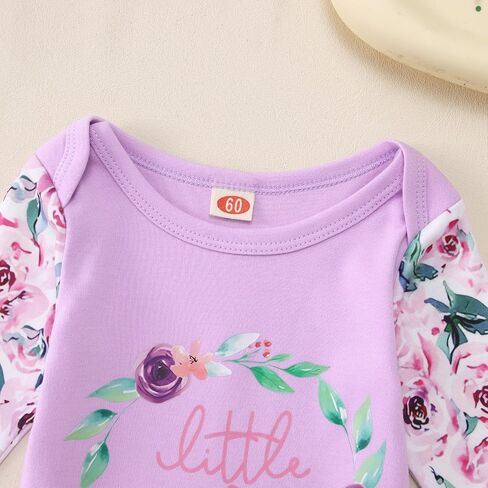 Newborn Infant Baby Girl Long Sleeve Romper Little Sister Onesie Cute Wildflower Floral Bodysuit Fall Winter Outfit in Saudi Arabia