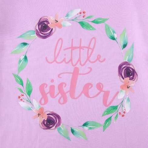 Newborn Infant Baby Girl Long Sleeve Romper Little Sister Onesie Cute Wildflower Floral Bodysuit Fall Winter Outfit in Saudi Arabia
