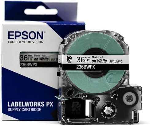 Epson LABELWORKS 236BBPX PET (Polyester) Tape Cartridge - Black on Blue Label Maker Tape - 1.5" (36MM) Wide, 30' in Saudi Arabia