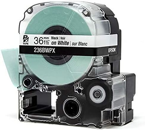 Epson LABELWORKS 236BBPX PET (Polyester) Tape Cartridge - Black on Blue Label Maker Tape - 1.5" (36MM) Wide, 30' in Saudi Arabia