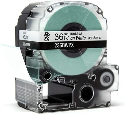 Epson LABELWORKS 236BBPX PET (Polyester) Tape Cartridge - Black on Blue Label Maker Tape - 1.5" (36MM) Wide, 30' in Saudi Arabia