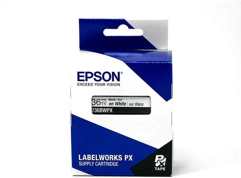 Epson LABELWORKS 236BBPX PET (Polyester) Tape Cartridge - Black on Blue Label Maker Tape - 1.5" (36MM) Wide, 30' in Saudi Arabia