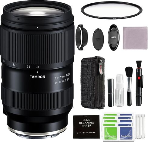 عدسة Tamron مقاس 28-75 مم f/2.8 Di III VXD G2 لهاتف Sony E مع ملحقات متقدمة وحزمة سفر (ضمان محدود لمدة 6 سنوات في الولايات المتحدة الأمريكية) | عدسة سوني 28-75 ملم in Saudi Arabia