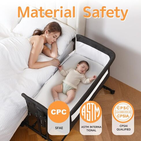Baby Bassinet, Playpen for Baby, 3 in 1 Bedside Bassinet with Quickly Adjustable Height,Mosquito Net, Easy Folding Portable Bedside Sleeper for Infant Newborn in Saudi Arabia
