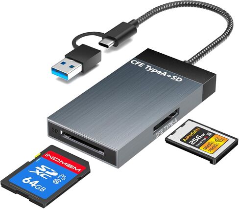 قارئ بطاقات الذاكرة CFexpress Type A وSD ثنائي الفتحات، قارئ بطاقات USB 3.1 ثنائي الفتحات بسرعة 10 جيجابت في الثانية، قارئ بطاقات CF، SDHC، SD، SDXC، قارئ بطاقات الذاكرة متوافق مع أنظمة التشغيل Windows/Mac OS/Linux/Android in Kuwait