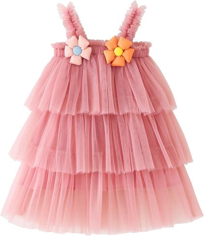 Toddler Girls Triple Layer Cake Dress Summer Tulle Tutu Dresses Size 6M-5T in Kuwait
