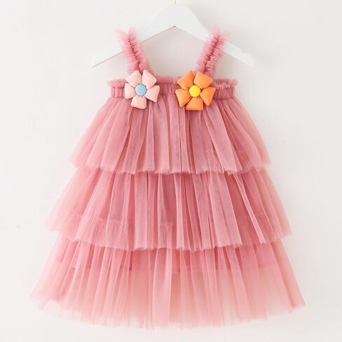 Toddler Girls Triple Layer Cake Dress Summer Tulle Tutu Dresses Size 6M-5T in Kuwait