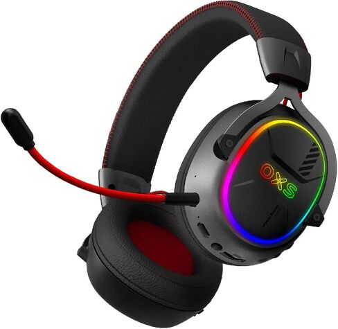 OXS Storm G2 Wireless Gaming Headsets, 7.1 Virtual Surround Sound, 3 EQ Modes, 2.4G Low Latency, 50mm Driver, 40H Playtime, RGB Light, Bluetooth 5.3, Compatible with PC, Console, Mobile, Black in Saudi Arabia