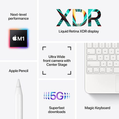 Apple iPad Pro 12.9 بوصة (الجيل الخامس) - 128 جيجا بايت - WiFi - رمادي (تم تجديد Premium) in Kuwait