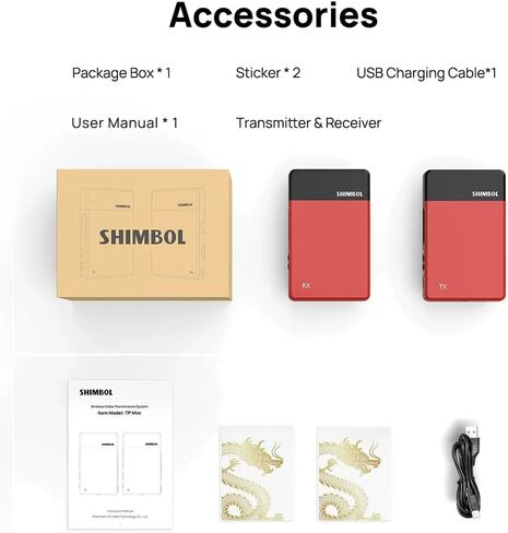 Shimbol TP Mini نظام نقل الفيديو اللاسلكي HDMI جهاز إرسال واستقبال 600FT نطاق نقل 0.07S تصميم حلقة HDMI منخفضة الكمون in Kuwait