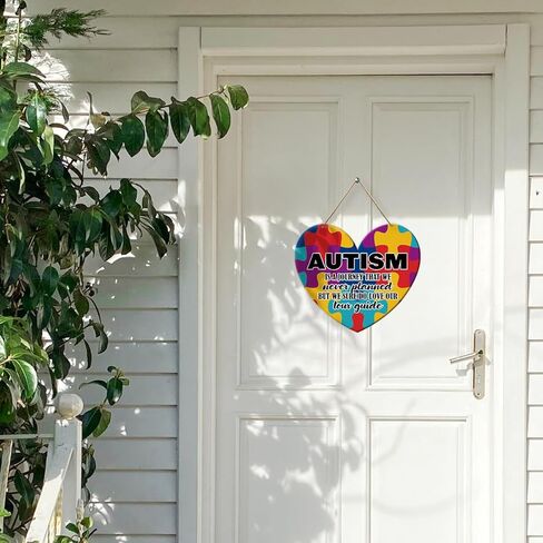 علامة باب حائطية للتوعية بالتوحد، علامة ملهمة للتوحد، غرفة نوم الأطفال، غرفة نوم الأطفال، لوحة ديكور جدارية معلقة من الخشب، هدايا تحفيزية للأطفال الذين يعانون من التوحد، التوحد هو رحلة in Kuwait