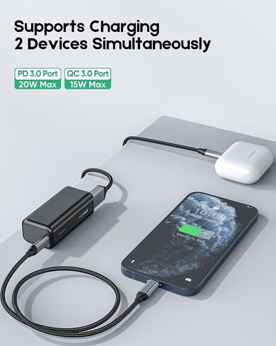 Mini Portable Charger- 5000mah 4.5oz Lightweight Power Bank-Dual Ports PD 20w Fast-Charging Battery Pack Compatible with iPhone,ipad,Samsung,Android,Aipods,and More. in Saudi Arabia