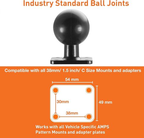 iBOLT 38mm / 1.5 inch Ball Composite AMPS Adapter Plate for Industry Standard Dual Ball Socket mounting arms in Saudi Arabia