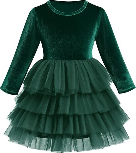 AWIBMK Toddler Girls Christmas Velvet Dress for Kids Tulle Velvet Princess Vintage Evening Dresses Fall Winter Outfits in Saudi Arabia