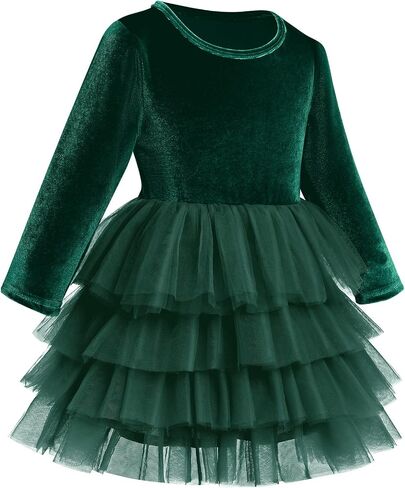 AWIBMK Toddler Girls Christmas Velvet Dress for Kids Tulle Velvet Princess Vintage Evening Dresses Fall Winter Outfits in Saudi Arabia