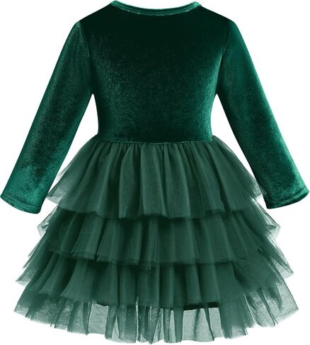 AWIBMK Toddler Girls Christmas Velvet Dress for Kids Tulle Velvet Princess Vintage Evening Dresses Fall Winter Outfits in Saudi Arabia