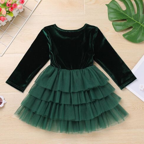 AWIBMK Toddler Girls Christmas Velvet Dress for Kids Tulle Velvet Princess Vintage Evening Dresses Fall Winter Outfits in Saudi Arabia
