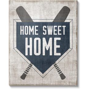 Stupell Industries Rustic Sweet Home Baseball Bats & Base Plate Floating Framed Wall Art, Design By Natalie Carpentieri