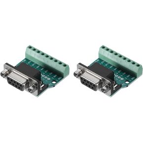 uxcell 2pcs D-sub DB9 Connector Breakout Board 9 Pin 2 Row Female RS232 Serial Port Solderless Terminal Block Adapter
