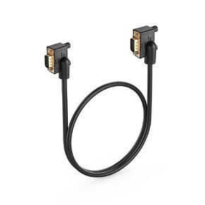PNGKNYOCN 90 Degree VGA to VGA Cable, Left Bend Angle VGA Male to Left Bend Angle VGA Male 15 Pin Full HD 1080P High Resolution Video Cord 0.5M (L/L)
