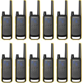 Motorola Solutions Talkabout T475 Extreme راديو ثنائي الاتجاه، أسود/أصفر، قابل لإعادة الشحن، 12 قطعة