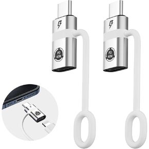 Lightning to USB C Adapter, PD60W Quick Charge and Data USB C to i-OS Female Adapter, Compatible with Phone 15/15 Plus/15 Pro, Supports No Headphones and OTG Functions, Silver Colour