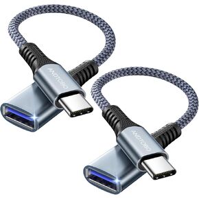 USB C to USB 3.0 OTG Adapter, 2 Pack USB C Male to USB 3.0 Female OTG Cable Thunderbolt3 On The Go for Samsung Galaxy S20 S20+ Ultra S8 S9, MacBook Pro/Air