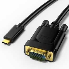 USB C to VGA Cable 6FT, USB Type-C to VGA Cable Adapter [Thunderbolt 3/4 Compatible] for iPhone 15, MacBook Pro/Air, Galaxy S23/S22, Dell XPS 13/15, Pixelbook, Surface Book 2 and More
