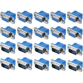 uxcell 20pcs D-sub Connector DB9 Male Female 9 Pin Breakout Board Serial Port Solderless Terminal Block Adapter