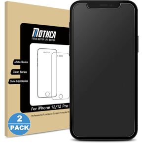 Mothca 2 Pack Matte Glass Screen Protector for iPhone 12 Pro/12 Anti-Glare & Anti-Fingerprint Tempered Glass Clear Film Case Friendly Bubble Free for iPhone 12/12 Pro 6.1-inch (2020)-Smooth as Silk