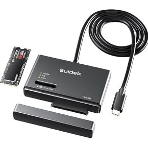 M.2 NVMe SSD Enclosure Adapter Type-C 10Gbps to M.2 and SATA Hard Drive Reader External M.2 PCIe NVMe SSD Enclosure Compatible with M Key Any Sizes and 2.5/3.5" SATA Solid State Disk