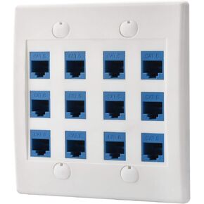 Ethernet Cat 6 Keystone Female to Female Wall Plate in White (1 Port)