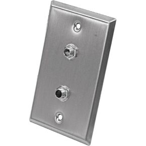 Seismic Audio SA-PLATE20 Stainless Steel Wall Plate with Dual 1/4-Inch TS Mono Jacks