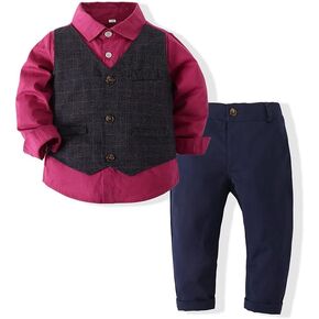 طقم أطفال أولادي مكون من قطعتين مع قميص وبنطلون in Kuwait