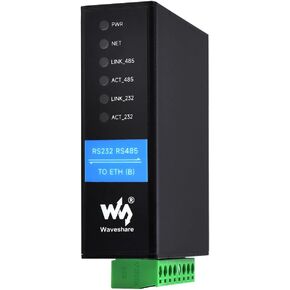Waveshare RS232 RS485 to RJ45 Ethernet Serial Server, RS232 and RS485 Dual Channels Independent Operation, Dual Ethernet Ports, Common Network Port