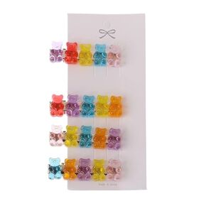 2Pcs Colorful Hair Clips Barrettes Gummy Bear Shaped Mixed Colored Cute Hair Pins Hair Accessories Sugar，Clips and Barrettes