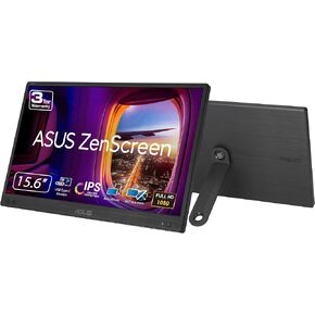 ASUS ZenScreen 16" (15.6 inch viewable) Portable USB Monitor (MB166CR) - Full HD, IPS, USB Type-C, Eye Care, Anti-glare surface, 360° kickstand, Tripod Mountable, Protective Sleeve, 3 yr warranty